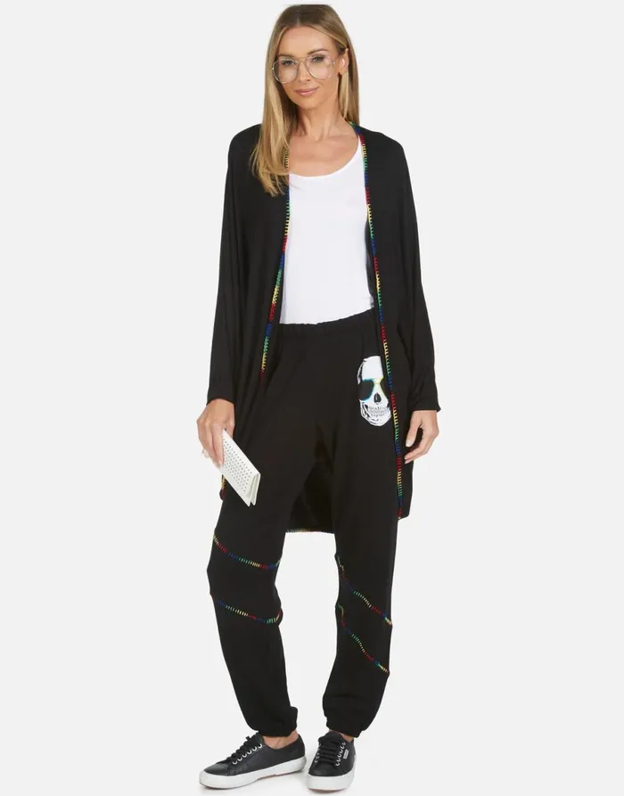 Abra Cool Skull Black Women039s Lauren Moshi Long Sweatpants