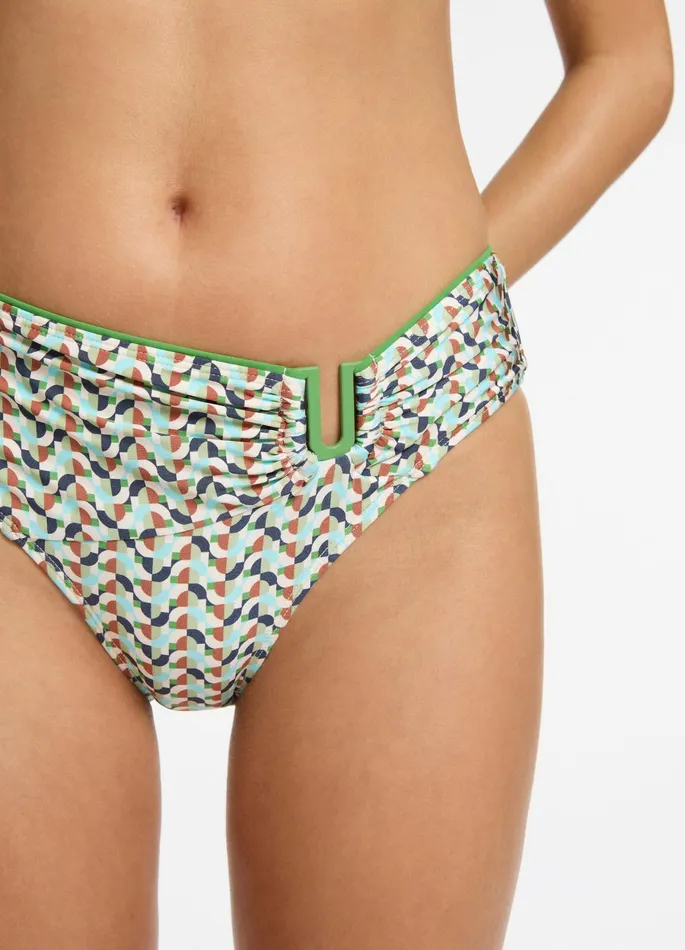 Acacia U Trim Mid Rise Bikini Bottom Multi Women JETS Australia Mid Rise Bikini Bottoms