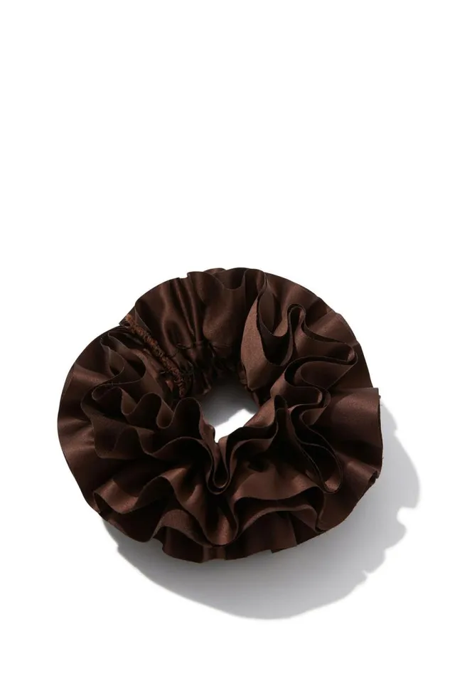 Accessories Supr Accessories Freya Frill Scrunchie Chocolate
