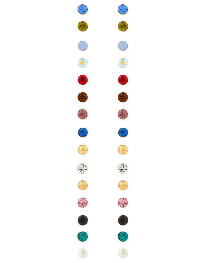 Accessorize 15x Multi Stone Stud Earrings Pack Multi Brightsmulti Women Earrings