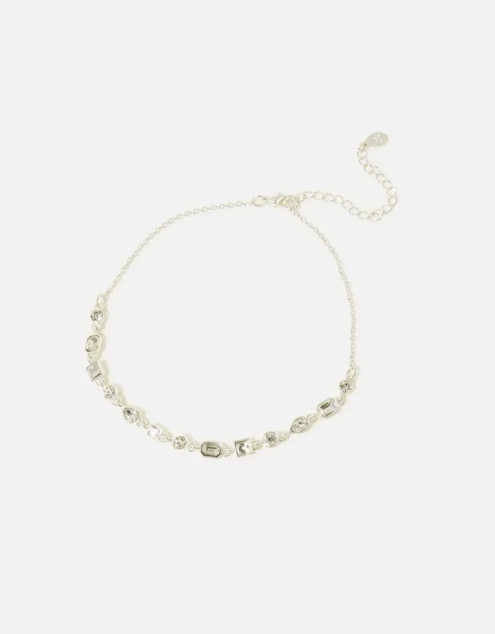Accessorize Blue Harvest Mixed Shape Gem Choker Women Necklaces