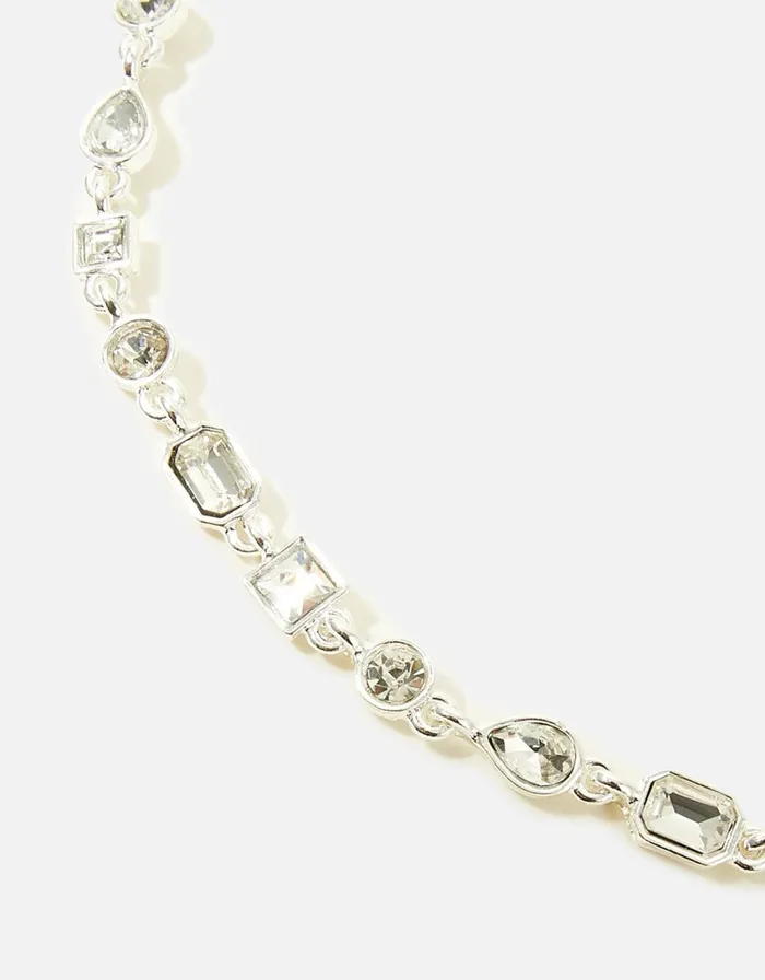 Accessorize Blue Harvest Mixed Shape Gem Choker Women Necklaces