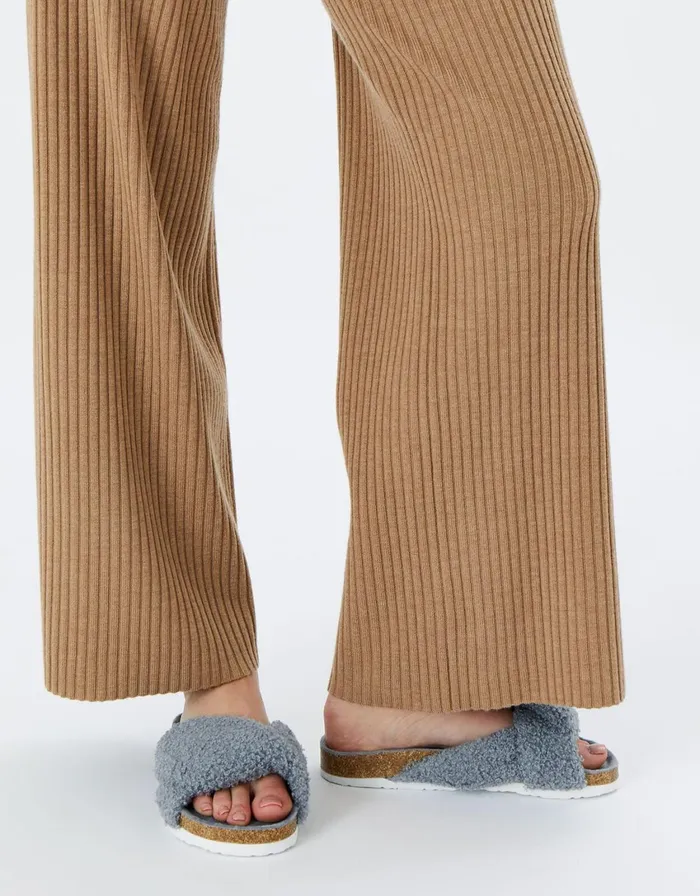 Accessorize Borg Twist Footbed Slippers Grey Grey Women Slippers