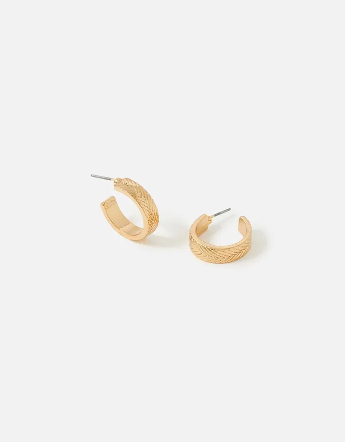 Accessorize Chevron Pattern Hoop Earrings Women Earrings