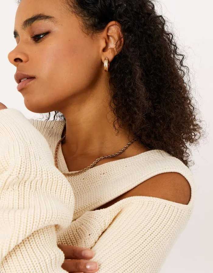 Accessorize Chevron Pattern Hoop Earrings Women Earrings