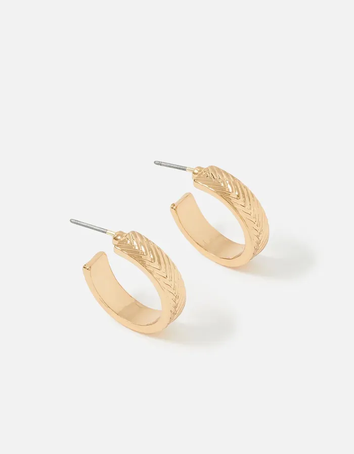 Accessorize Chevron Pattern Hoop Earrings Women Earrings