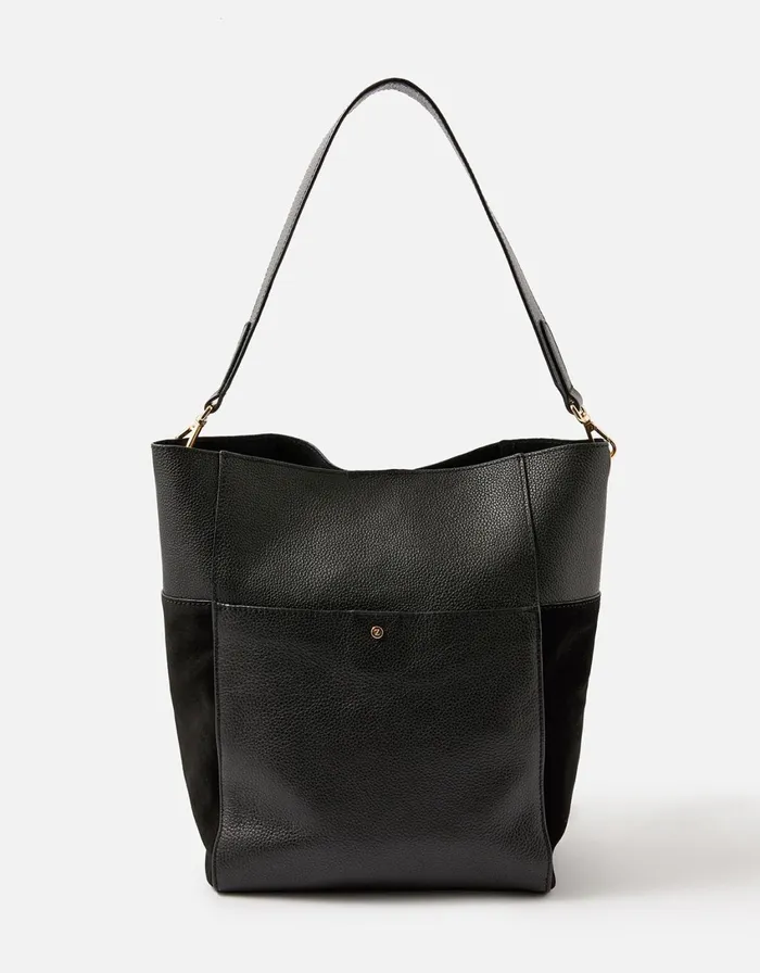 Accessorize Chloe Leather Shoulder Bag Black Women Leather Bags