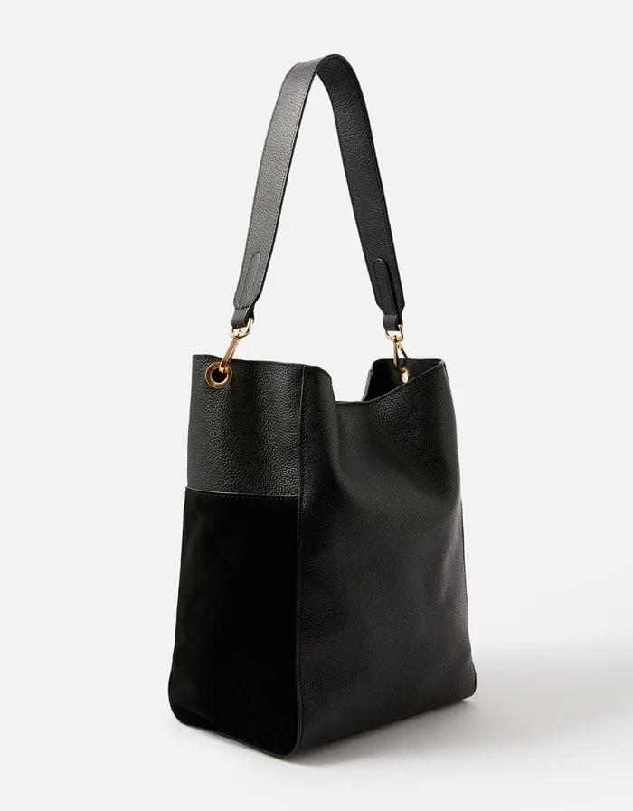 Accessorize Chloe Leather Shoulder Bag Black Women Leather Bags
