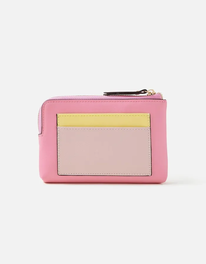 Accessorize Colour Block Coin Purse Pink Pink Women Purses and Wallets