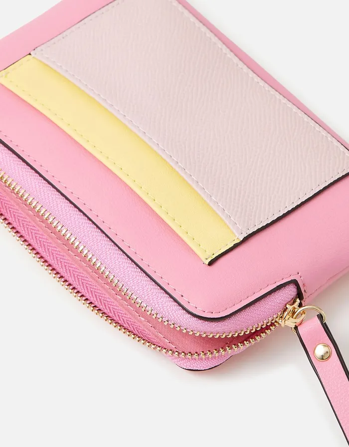 Accessorize Colour Block Coin Purse Pink Pink Women Purses and Wallets