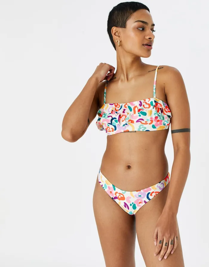 Accessorize Colour Splash Frill Bandeau Bikini Top Multi Brightsmulti Women Bikinis
