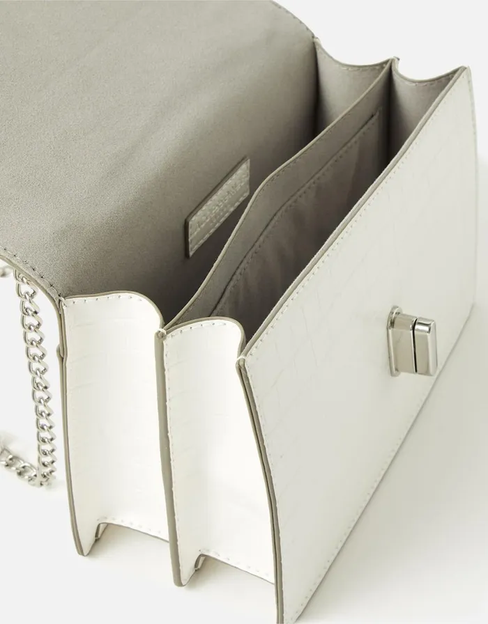 Accessorize Croc Lock Shoulder Bag White White Women Shoulder Bags