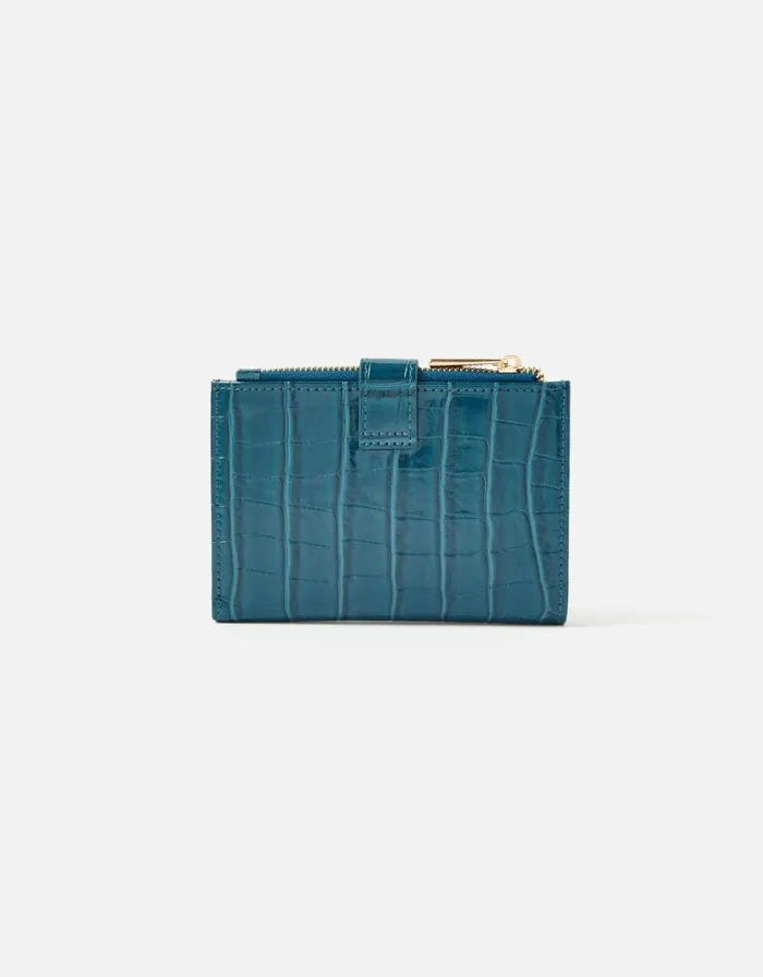 Accessorize Croc Push Lock Wallet Blue Blue Women Vegan Bags Backpacks and Purses
