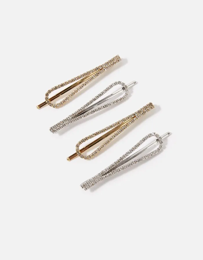 Accessorize Diamante Slides Multipack Women Hair Accessories