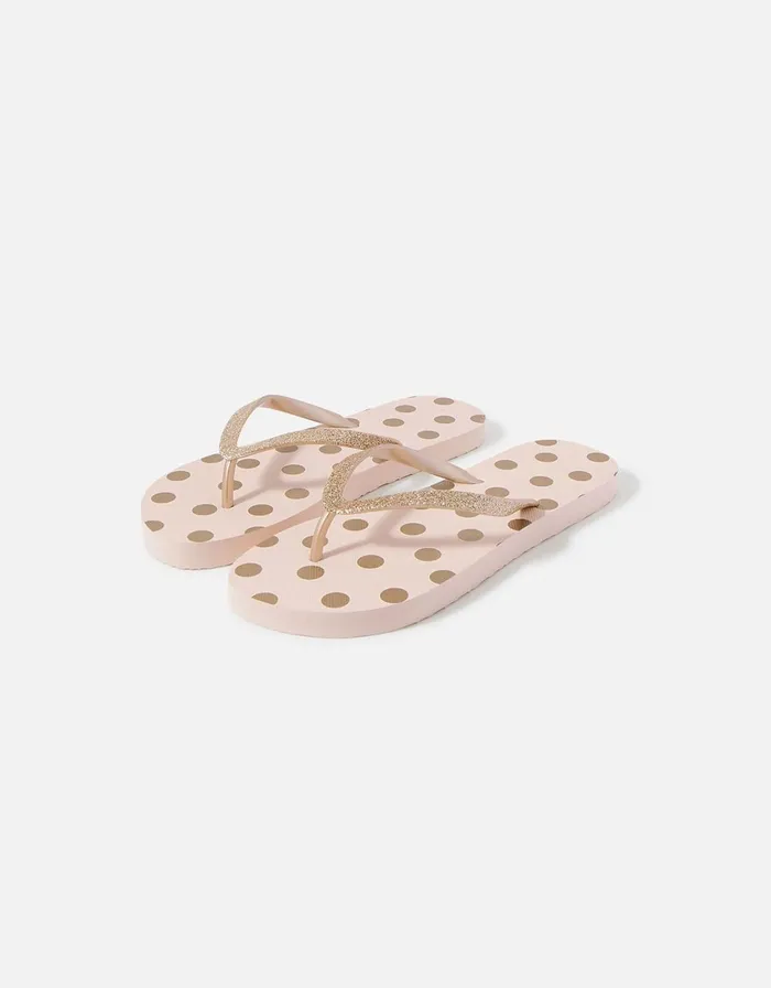 Accessorize Eva Foil Spot Print Flip Flops Metallic Metallics Women Sandals and Flip Flops