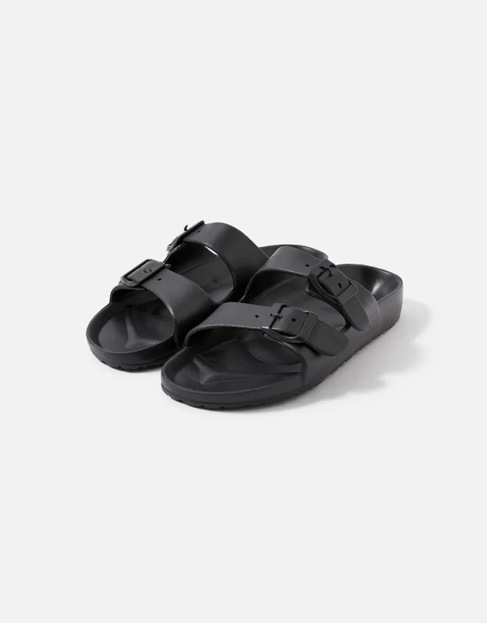 Accessorize Eva Footbed Sandals Black Black Women Sandals and Flip Flops