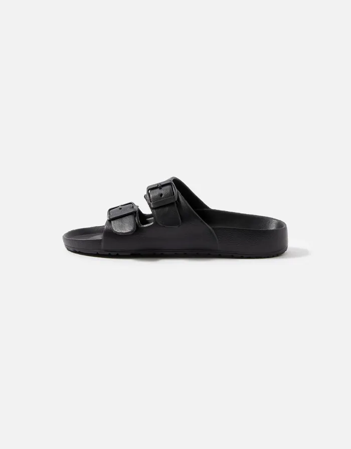 Accessorize Eva Footbed Sandals Black Black Women Sandals and Flip Flops