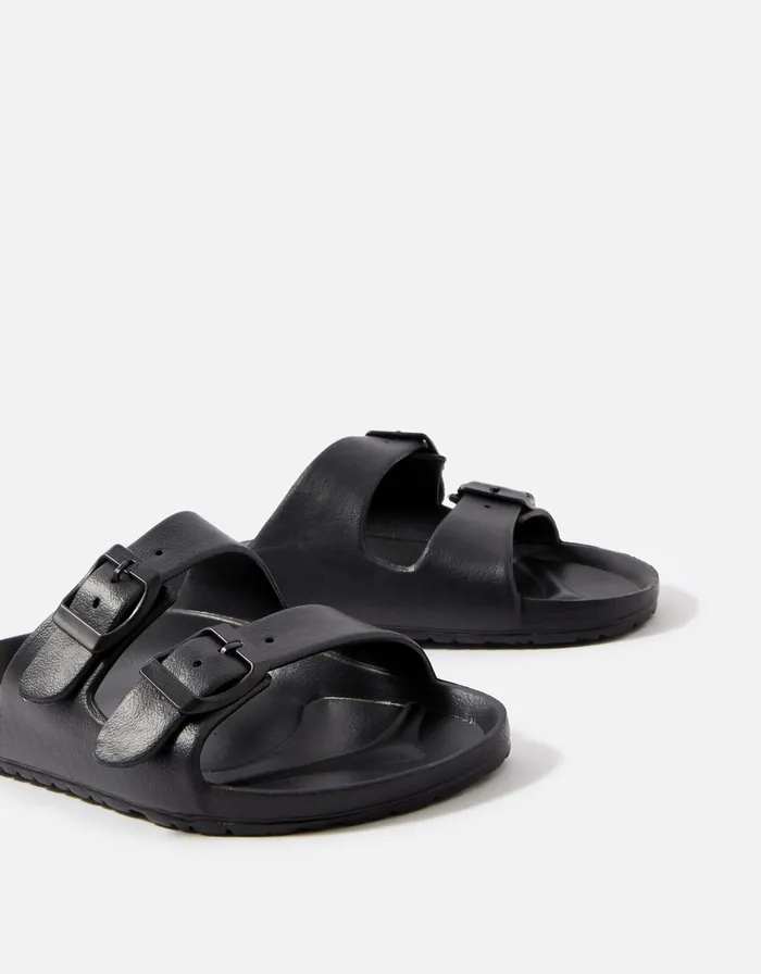 Accessorize Eva Footbed Sandals Black Black Women Sandals and Flip Flops
