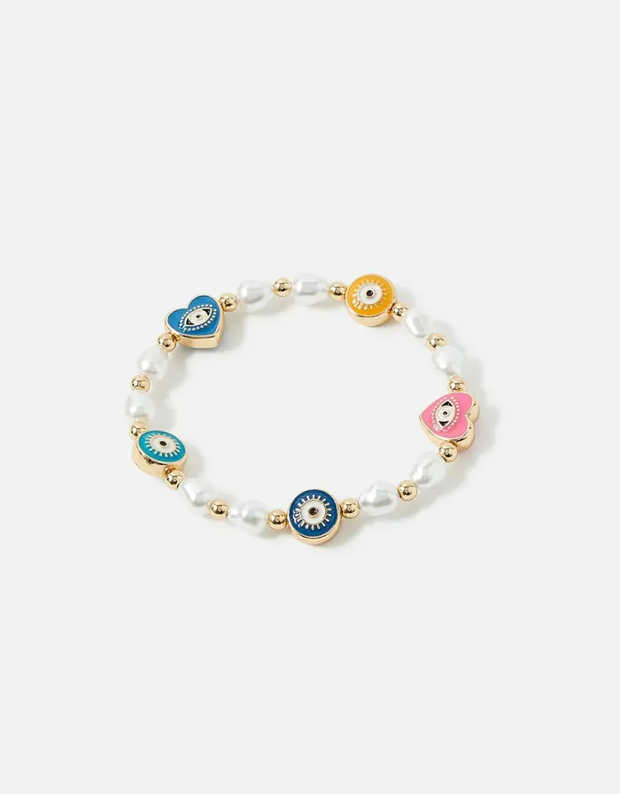 Accessorize Eye Candy Pearl Evil Eye Bracelet Women Bracelets