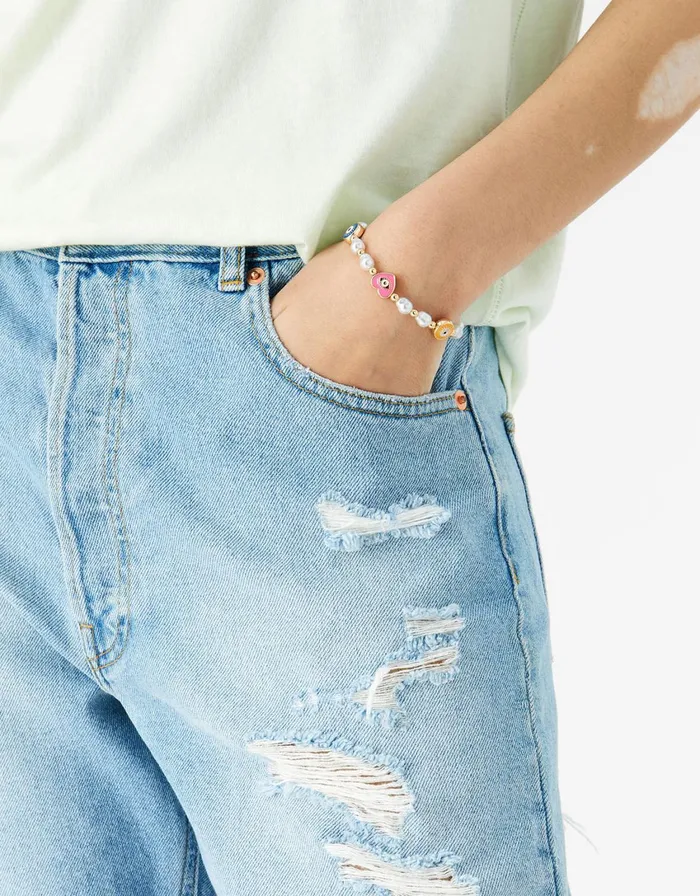 Accessorize Eye Candy Pearl Evil Eye Bracelet Women Bracelets