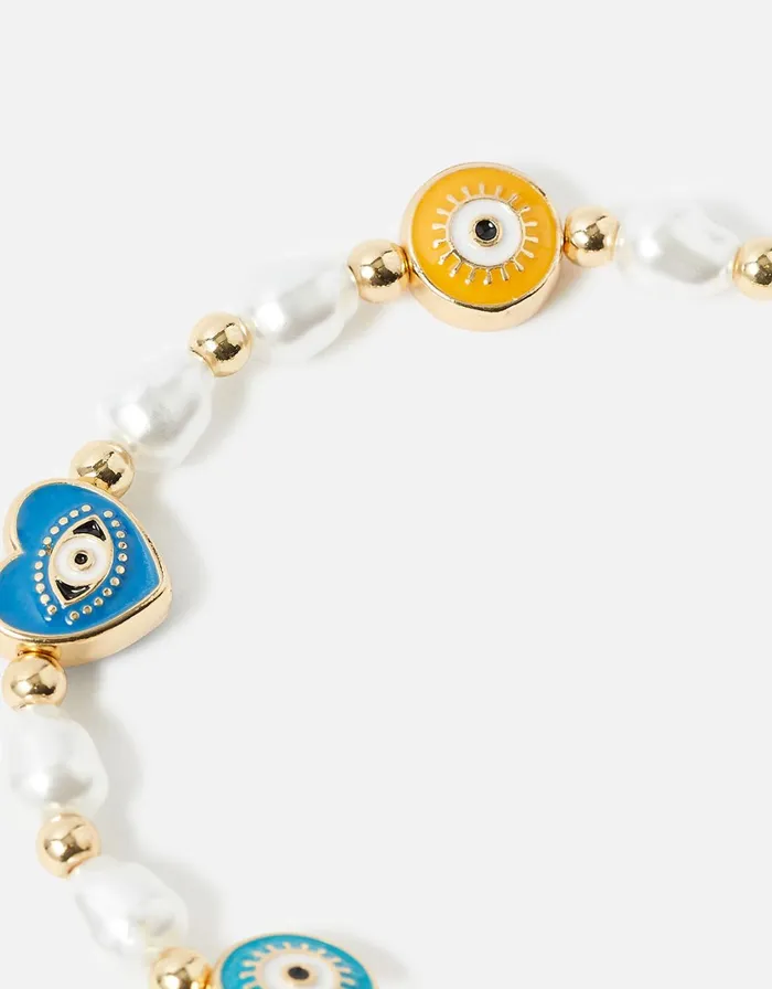 Accessorize Eye Candy Pearl Evil Eye Bracelet Women Bracelets