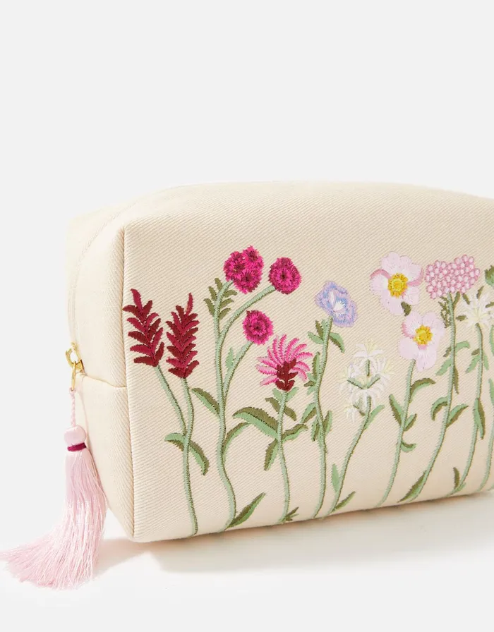 Accessorize Flower Embroidered Make Up Bag Women Travel Bags