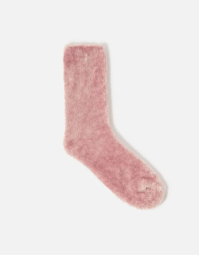 Accessorize Fluffy Chenille Cosy Ankle Socks Pink Women Socks and Tights