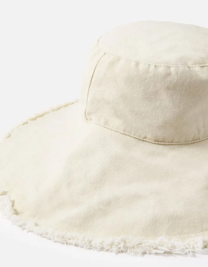Accessorize Frayed Edge Wide Brim Bucket Hat Natural Natural Women Hats
