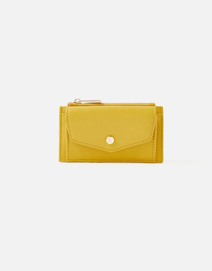 Accessorize Front Flap Cardholder Yellow Ochre Women Vegan Bags Backpacks and Purses