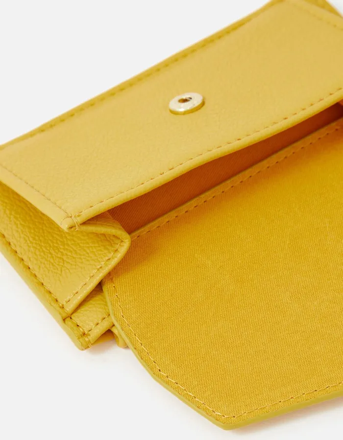 Accessorize Front Flap Cardholder Yellow Ochre Women Vegan Bags Backpacks and Purses