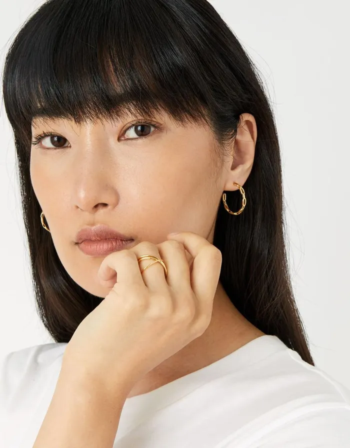 Accessorize GoldPlated Double Kiss Ring Gold Gold Women Rings