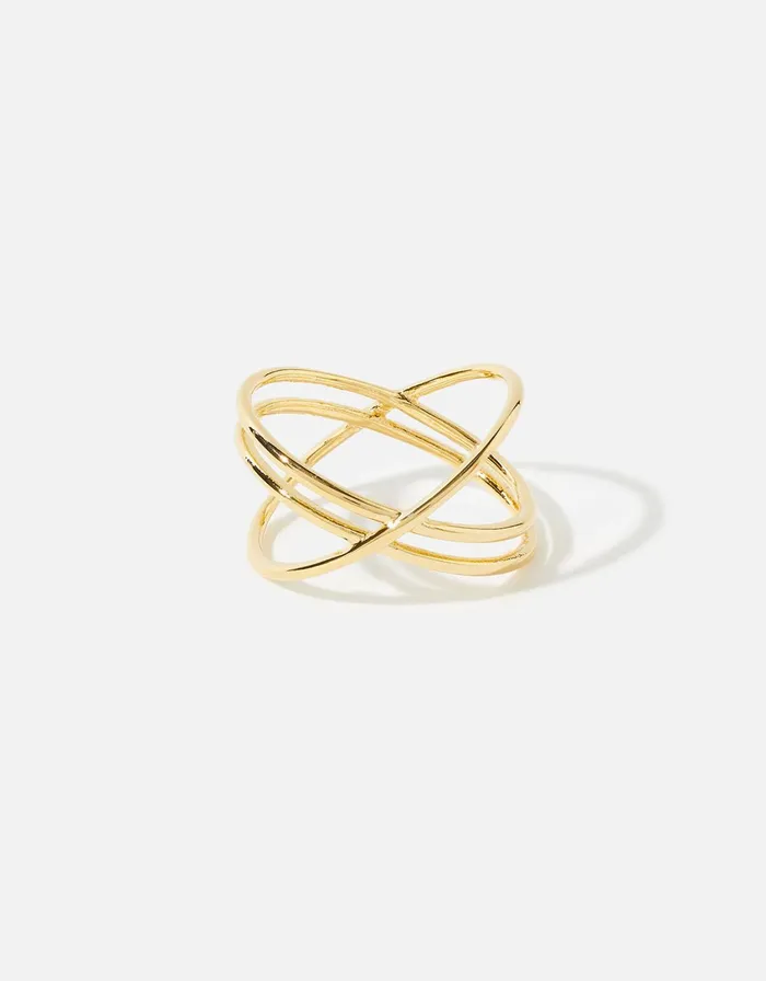 Accessorize GoldPlated Double Kiss Ring Gold Gold Women Rings