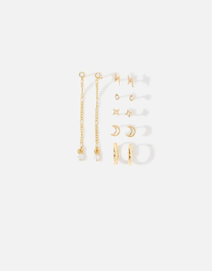Accessorize GoldPlated Elevated Celestial Earring Set Women Earrings