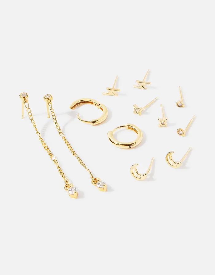 Accessorize GoldPlated Elevated Celestial Earring Set Women Earrings