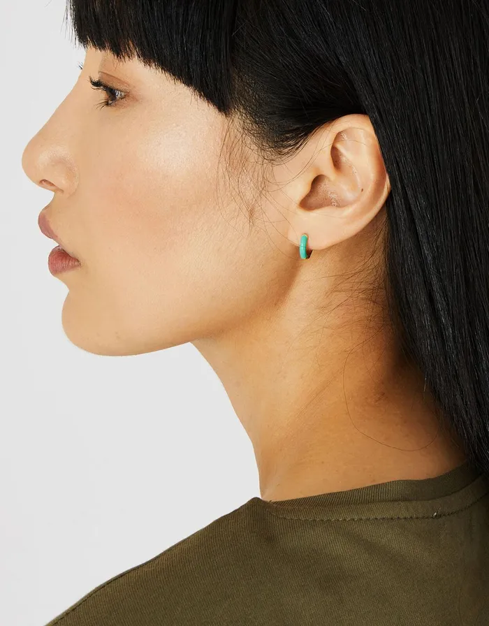 Accessorize GoldPlated Enamel Huggie Hoop Set Women Earrings