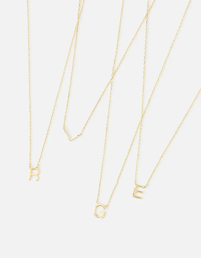 Accessorize GoldPlated Initial Chain Necklace Gold Gold Women Necklaces