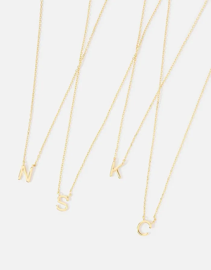 Accessorize GoldPlated Initial Chain Necklace Gold Gold Women Necklaces