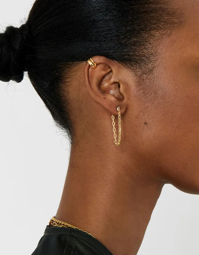 Accessorize GoldPlated Paperclip Chain Drop Earrings Women Earrings