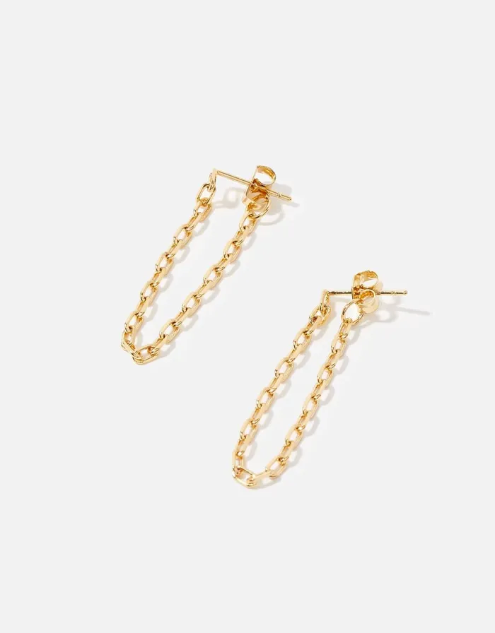 Accessorize GoldPlated Paperclip Chain Drop Earrings Women Earrings