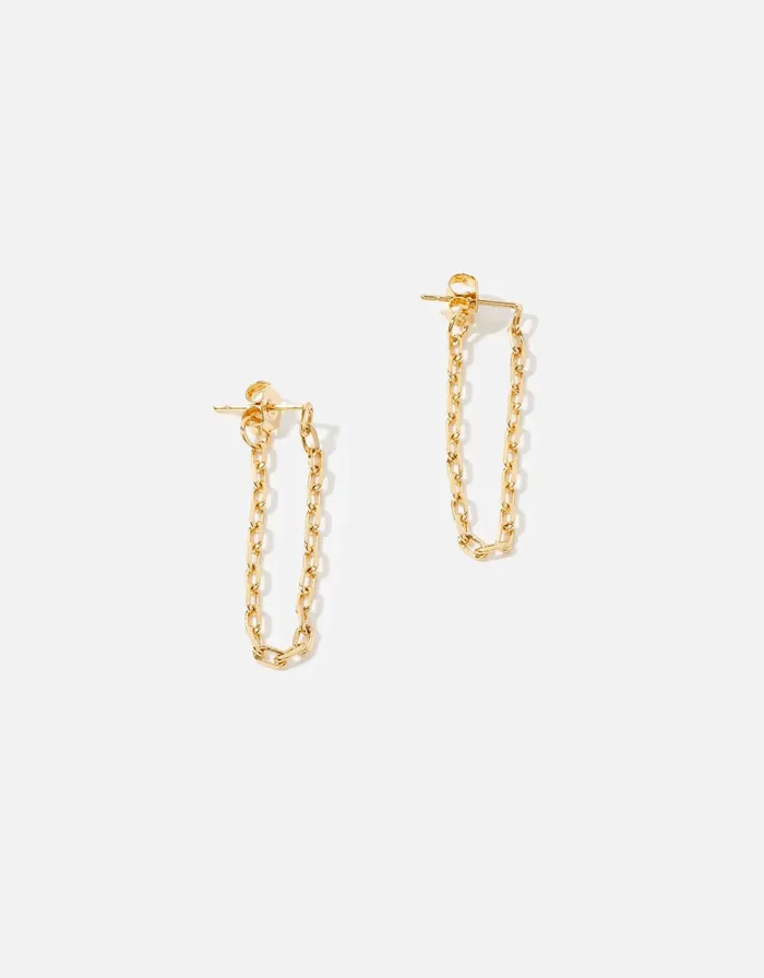 Accessorize GoldPlated Paperclip Chain Drop Earrings Women Earrings