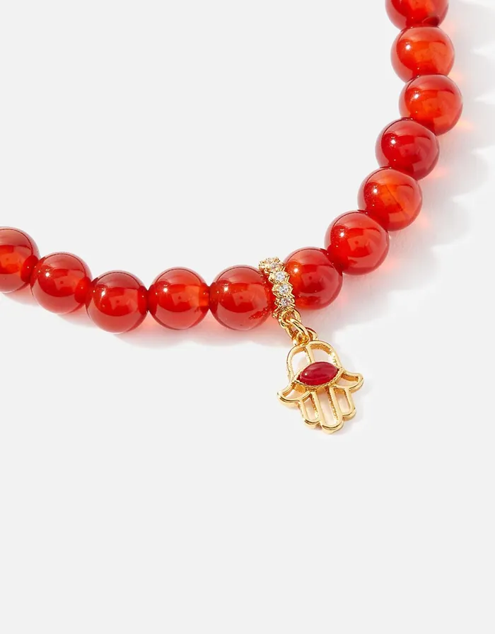 Accessorize GoldPlated Power Stone Carnelian Bracelet Women Bracelets