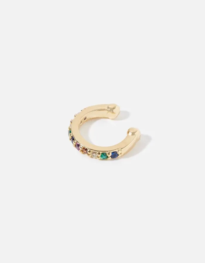 Accessorize GoldPlated Rainbow Ear Cuff Women Earrings