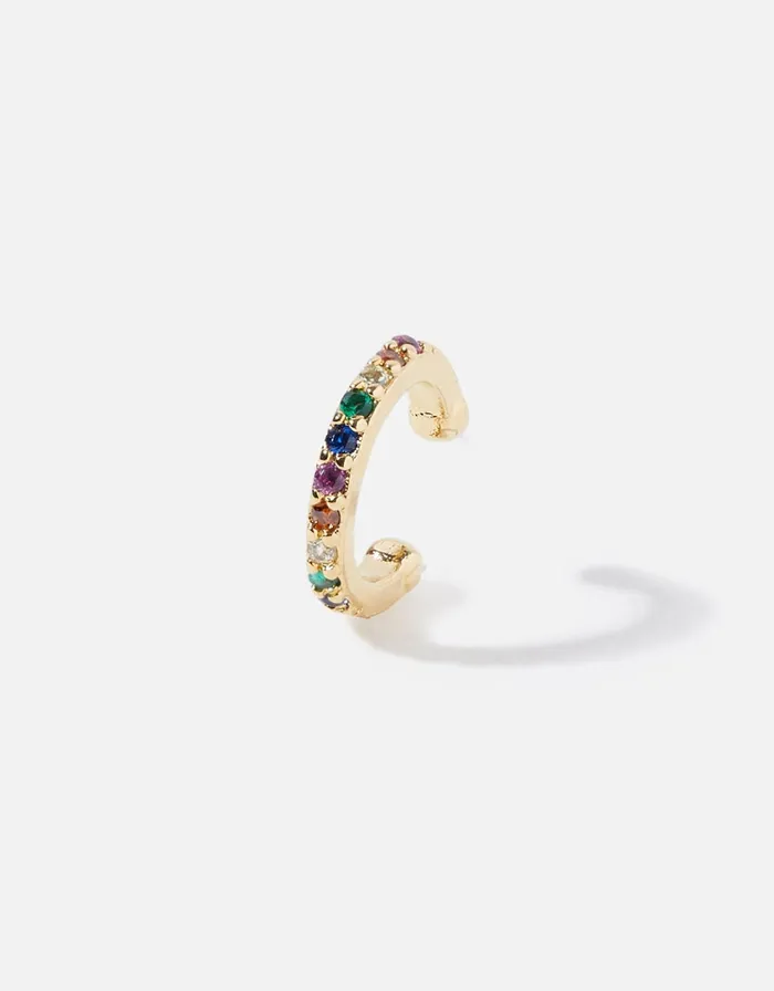 Accessorize GoldPlated Rainbow Ear Cuff Women Earrings