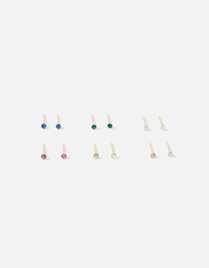 Accessorize GoldPlated Rainbow Stud Multipack Women Earrings