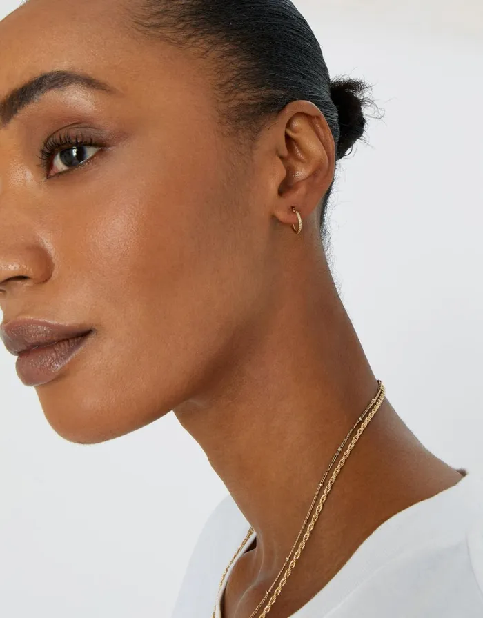 Accessorize GoldPlated Single Pave Clicker Hoop Women Earrings