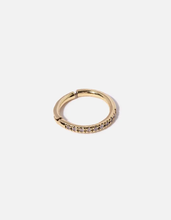 Accessorize GoldPlated Single Pave Clicker Hoop Women Earrings