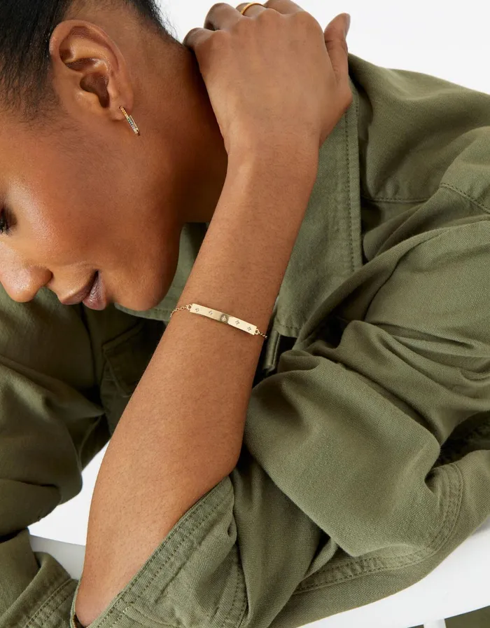 Accessorize GoldPlated Sparkle Star Bar Bracelet Women Bracelets
