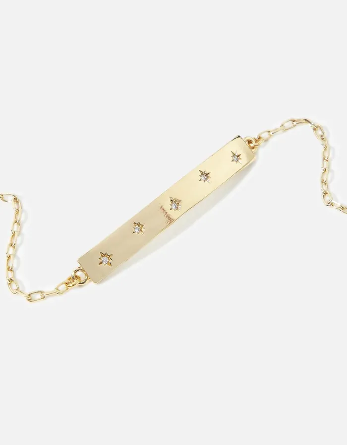 Accessorize GoldPlated Sparkle Star Bar Bracelet Women Bracelets