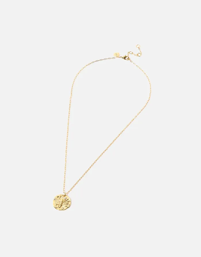 Accessorize GoldPlated Textured Horoscope Necklace Gold Gold Women Necklaces