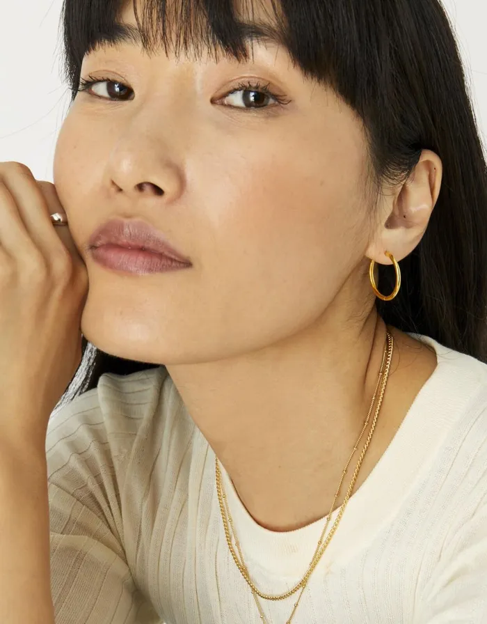 Accessorize Gold Vermeil Medium Hoops Women Earrings